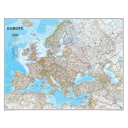 NATIONAL GEOGRAPHIC National Geographic Europe Wall Map, 34" Width, 24" Length RE00620147